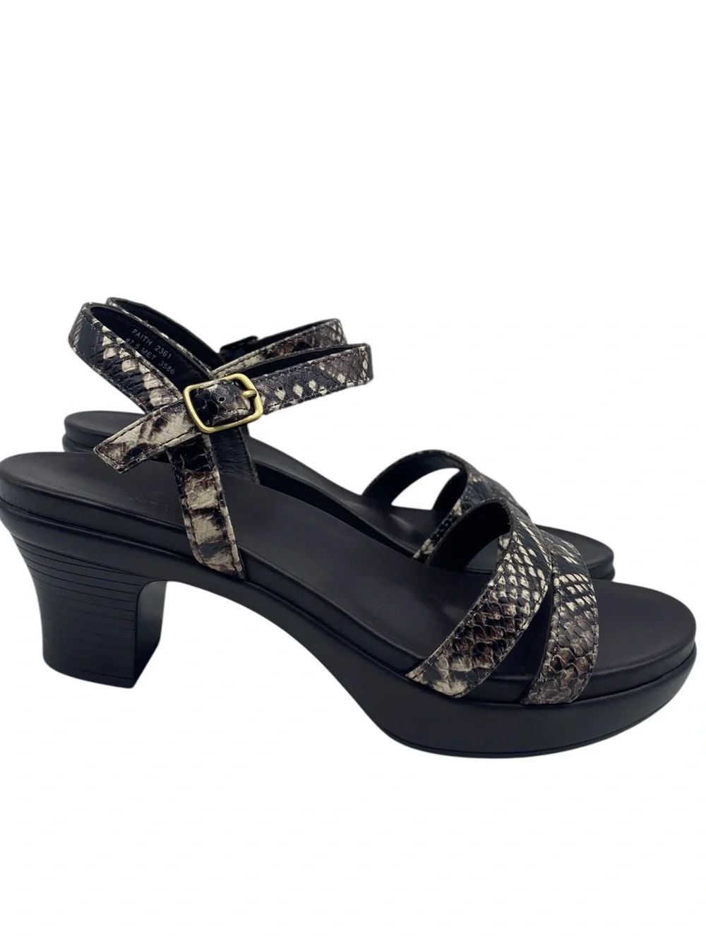 Abeo Womens Shoes Faith Sandals Sz 7.5 Brown Snake Leather Metatarsal High Arch